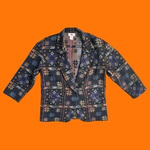 90's vintage southwest aztec tribal oversized blazer Size 4